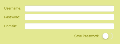 Picture showing the login fields in a Digitise Apps Standalone App on an iOS device.
